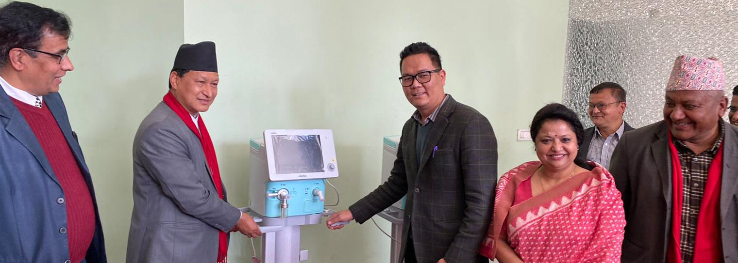 Ventilator donation by Kathmandu Metropolitan City Mayor Bidhya Sundar Shakya